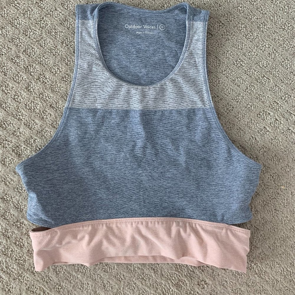 Outdoor Voices Tri-Tone Slashback Crop